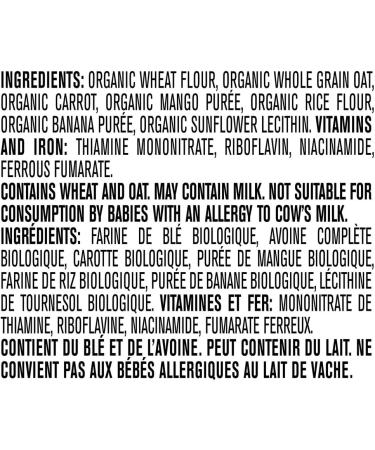 GERBER Organic Cereal Wheat & Wholegrain Oatmeal with Mango Carrot Baby Food Cereals 6+ Months 208 g 6 Pack - Packaging May Vary - Buy Online on GoSupps.com