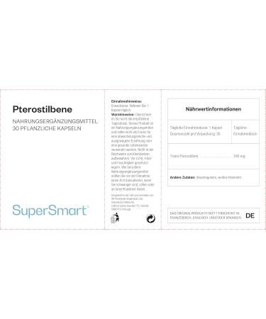 Pterostilben - Pteropure | Vegan Cognitive Support & Antioxidant | Gluten-Free Supplement - Buy Online on GoSupps.com