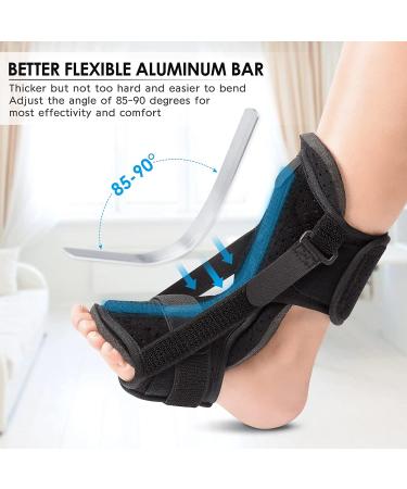 Plantar Fasciitis Night Splint 2 Pack - 2022 Upgraded Brace with Memory Foam Pad | Ankle Support for Plantar Fasciitis Relief & Achilles Tendonitis - Foot Drop & Heel Arch Pain Support - Buy Online on GoSupps.com