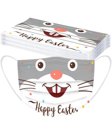 WEXCV 50 Pack Easter Masks for Adults - Disposable 3-Layer Breathable Protection with Bunny & Egg Print - Perfect for Men & Women - Ideal for Easter & Daily Use - Buy Online on GoSupps.com