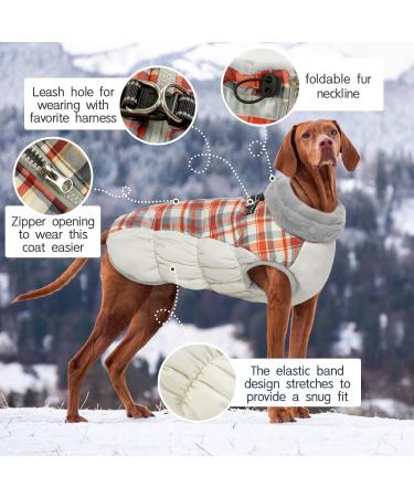 Kuoser Warm Dog Jacket - Reflective Windproof Winter Coat for Small & Large Dogs - Fashionable Red Coat with Dishes - Buy Online on GoSupps.com
