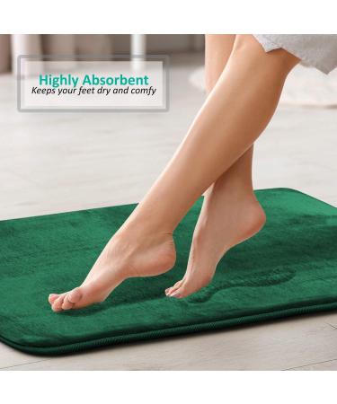 Clara Clark Hunter Green Memory Foam Bathroom Mats Set - Soft Non-Slip Absorbent - 3-Piece Small/Large/Contour - Buy Online on GoSupps.com