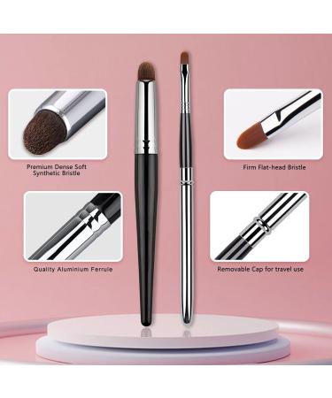 BLEGGEIT Lipstick Brush Set - 2 Portable Brushes for Lips Eyeshadow and Concealer | Travel-Friendly Makeup Tools - Buy Online on GoSupps.com