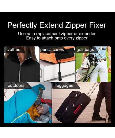 Universal Zipper Pull Replacement Kit - 12 Pack Balck Extenders for Golf Bags, Backpacks, Jackets, Pants, Boots, Coats, Luggage - Buy Online on GoSupps.com