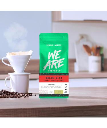 Coffee Ground for Cafetiere 227g Bag Dolce Vita Blend Ground Coffee Chocolate Nuts & Fruits Notes 100% Arabica & Robusta Dark Roast Fresh Coffee Single Origin (We Are Coffee Co) Ground Cafetiere 227 g (Pack of 1) - Buy Online on GoSupps.com