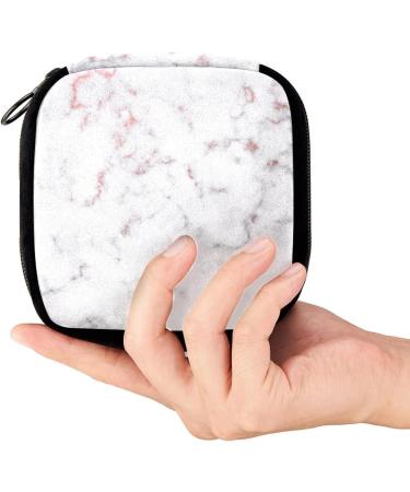 GIAPB Period Bag Sanitary Napkin Storage Holder | White Rose Gold Marble Makeup Pouch - Buy Online on GoSupps.com