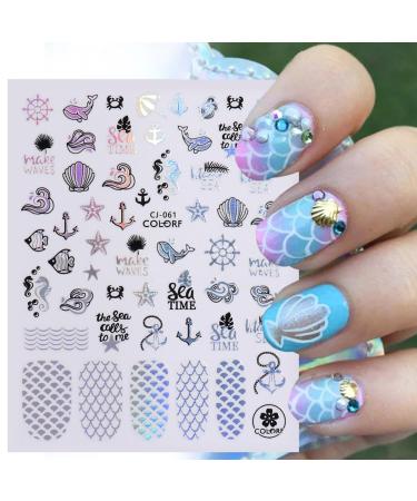 Shop Summer Nail Art Stickers - Tropical Palm Tree & Starfish Decals | 6PCS Fun Beach Designs for Manicure - Buy Online on GoSupps.com