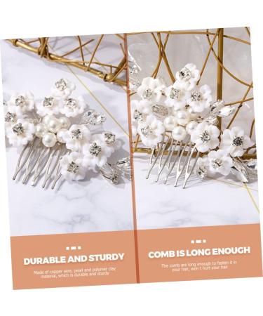 DOITOOL Bridal Comb Bridal Hair Combs Hair Accessories Flower Hair Clip Hair Combs for Women Hair Combs Pin Wedding Hair Comb Pearl Bride White Soft Pottery Flower Polymer Clay - Buy Online on GoSupps.com