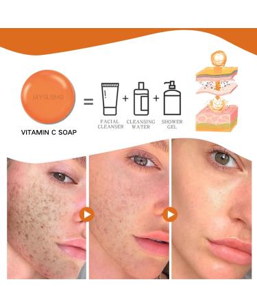 Vitamin C Soap Bar Natural Soap Orange Body Soap Bar Vitamin C Handmade Soap Hand Face Cleansing & Moisturizing Soap Bars for Face and Body Solid Soap for Reducing Acne and Scar Improve Skin Tone - Buy Online on GoSupps.com