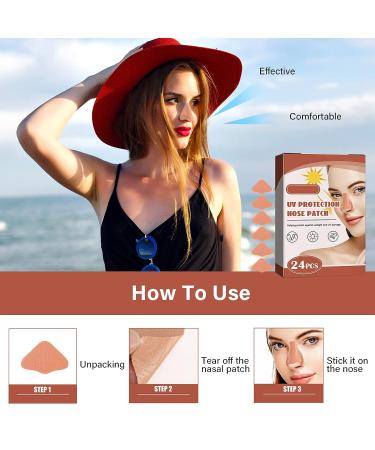 Sun Protection Nose Patch 24Pcs - Reduce Nose Sun Exposure for Outdoor Sports and Swimming - Beige - Buy Online on GoSupps.com