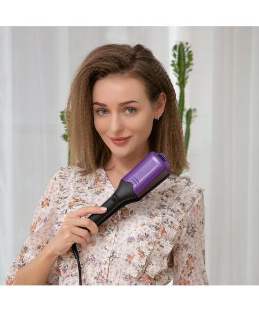 HCAH Hair Crimpers with 4 Interchangeable Plates - Adjustable Temperature Iron for Fluffy Hairstyle Waves | Purple - Buy Online on GoSupps.com