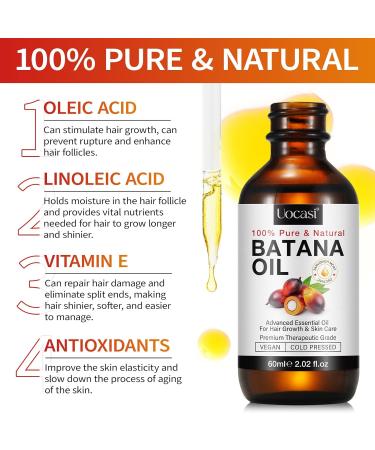 Batana Oil for Hair Growth 100% Raw Batana Oil With Root Comb Applicator Bottle - Prevent Hair Loss Eliminates Split Ends and Enhances Hair Thickness for All Hair Types - 2 FL OZ - Buy Online on GoSupps.com