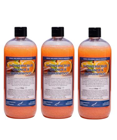 Claudius Orange & Cedarwood Showerscrub 3 x 1 Litre - Clear