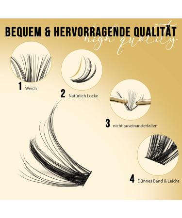 Individual Eyelashes Quewel 320pcs - 30D 0.07C Curl Mix 8-14mm Artificial Cluster Lashes - Reusable DIY Eyelash Extensions - Buy Online on GoSupps.com