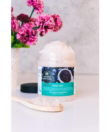 All Natural ACAI BERRY Body Scrub with Dead Sea Salt | Paraben Free Cruelty-Free | Exfoliate & Nourish Skin with Sweet Almond Sunflower & Grape Seed Oils - Buy Online on GoSupps.com