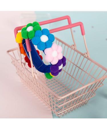 Pawhits Rainbow Hairball Flower Pet Necklace - 2pcs Velcro Fastener for Dogs & Cats | Stylish Costume Accessories (XS) - Buy Online on GoSupps.com