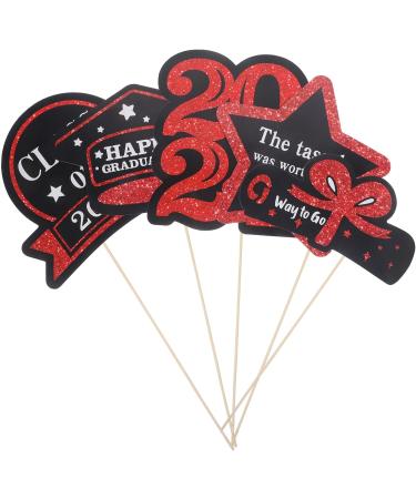 Cabilock Graduation Cake Toppers 15 Packs Graduation Card Tag Labels Vase Diy Cards Vase Decor Red Wooden Props Cake Graduation Cupcake Toppers Redx3pcs 16.00X13.70X0.10CMx3pcs - Buy Online on GoSupps.com