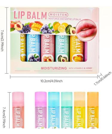 Fruit Flavored Lip Gloss Set 6pcs Clear Lip Gloss for Dry and Chapped Lips Lip Balm Long Lasting Moisturizing Lip Gloss Fruit Lip Balm Set - Buy Online on GoSupps.com
