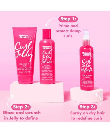 Umberto Giannini Curl Jelly Styling Trio Set - Curl Scrunching, Refresh & Shine - Leave-In Conditioner - Buy Online on GoSupps.com