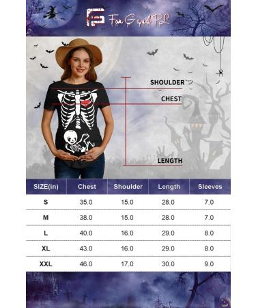 G and PL Halloween Pregnancy Womens Top Maternity Funny Graphic Shirt - Skeleton Design | S-XXL - Buy Online on GoSupps.com