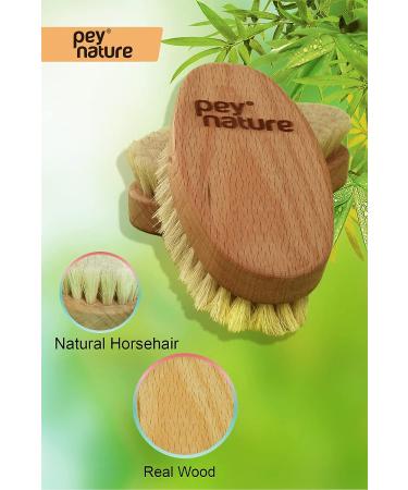 Peynature Premium Dry Brushing Body Brush - Natural Cellulite Treatment for Glowing Skin. Improve Circulation and Slow Aging with Round Exfoliating Brush for Skin Health - Horse Hair - Buy Online on GoSupps.com