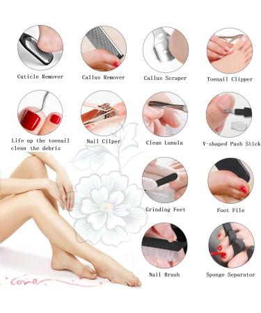 26-in-1 Professional Pedicure Tools Set - Stainless Steel Foot Care Kit for Men and Women - Foot File, Callus Remover, Travel-Friendly - Buy Online on GoSupps.com