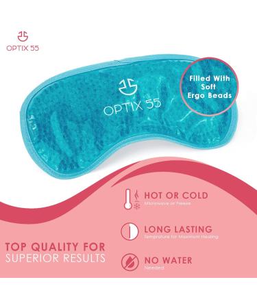Gel Eye Mask - Hot Cold Compress Pack for Dark Circles, Puffiness, Headaches - Reusable Cooling Eye Therapy Mask - Ergo Gel Bead (Blue) - Buy Online on GoSupps.com