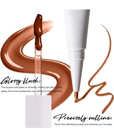  U-Shinein 2-in-1 lip pencil and gloss waterproof long-lasting with nourishing color for precise defined lines and all-day wear toasted almond - Buy Online on GoSupps.com