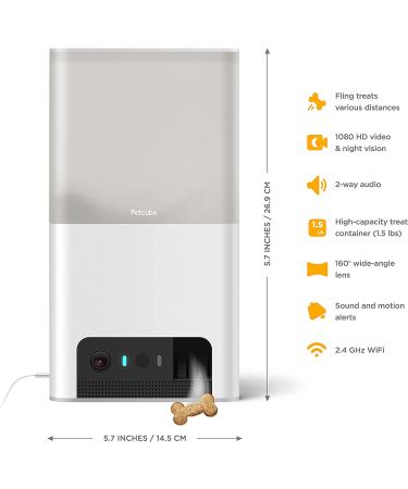 Petcube Bites 2 Lite: Interactive WiFi Pet Camera with Treat Dispenser | 1080p HD Video, Night Vision, Two-Way Audio | Cat & Dog Monitor - Buy Online on GoSupps.com
