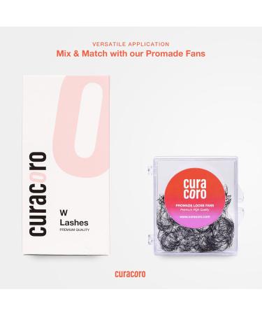 Curacoro W Eyelash Extensions - 3D Handmade Volume CCC Curl 0.05-0.07mm Thickness 9-15mm Mixed Tray Fluffy & Long Lasting Easy Application - Buy Online on GoSupps.com