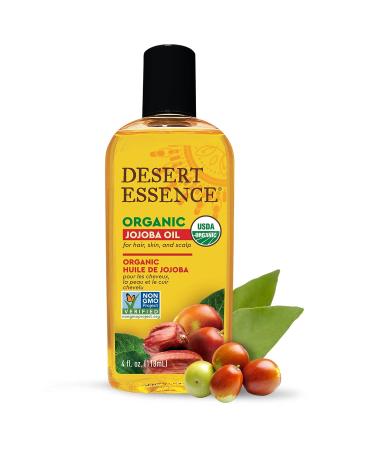 Desert Essence Jojoba Oil 4 Fl Oz - Moisturizer for Face, Skin & Hair | Cleanses Pores, Prevents Scalp Flakiness, Fights Infections | USDA Certified & Sensitive Skin Friendly - Buy Online on GoSupps.com