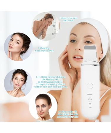 VOCOSTE Facial Scrubber Spatula Blackhead Remover - Skin Scraper Tool for Deep Cleansing | Water Mist Technology | White Gold - Buy Online on GoSupps.com