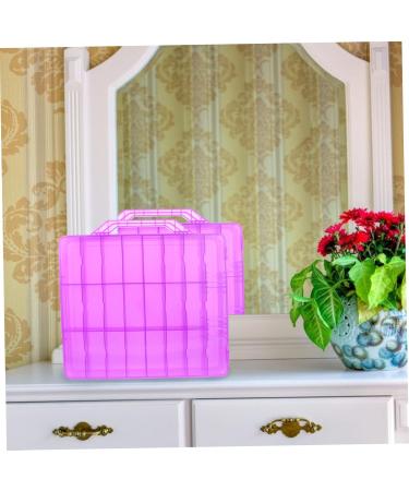 minkissy 1pc Nail Polish Storage Box Travel Container Nail Polish Bag Drawer Jewelry Organizer Rhinestone for Nails Clear Beads Handheld Nail Art Toolbox Purple Simple Plastic Storage Rack 35x34cm Purple - Buy Online on GoSupps.com