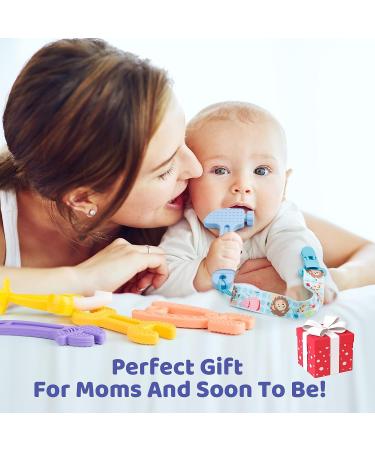 8 PC Baby Teething Toys Set for 0-12 Months - Food Grade Silicone Infant Chew Toys in Hammer, Wrench, Spanner, Pliers, Fruit, Giraffe Shapes - Buy Online on GoSupps.com