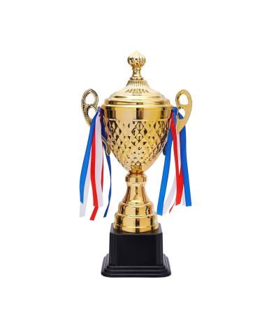 Juvale Large Gold Trophy Cup for Sports Tournaments, Award Competitions, Spelling Bees (Gold, 15.2 x 7.5 x 3.7 in)