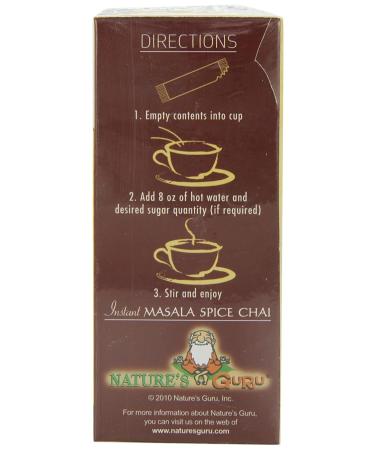 Nature's Guru Instant Masala Spice Chai Tea Drink Mix 10 Count Single Serve Packets - Unsweetened On-the-Go Drink, 5.64 oz (Pack of 1) - Buy Online on GoSupps.com