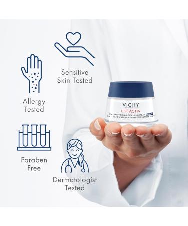 Vichy LiftActiv Supreme Night Cream, Anti Aging Face Cream with Vitamin C and Rhamnose to Firm and Brighten, Suitable for Sensitive Skin - Buy Online on GoSupps.com