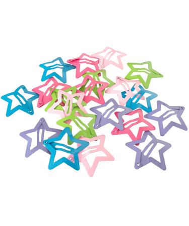 HAARallerliebst Hair Clips for Girls - Colorful Star Clips (20 Pieces 3cm) with Pink Storage Box - Buy Online on GoSupps.com