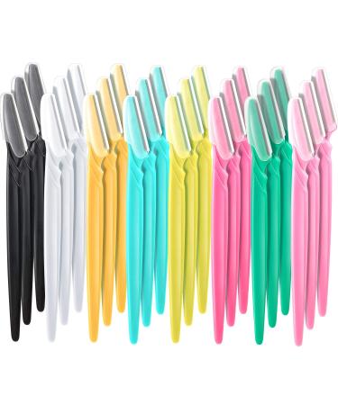 Boao 24 Pieces Eyebrow Razor Facial Razor Shaper Trimmer with Precision Cover (Multicolor A) - Buy Online on GoSupps.com