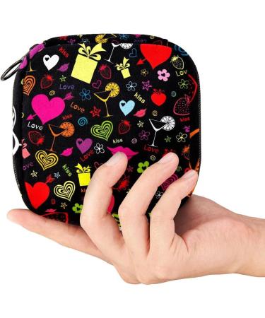 Menstrual Bag with Zipper | Ladies Napkin Pouch & Tampons Collection Bag for Women & Girls | Kiss Love Pattern Shop Now! - Buy Online on GoSupps.com