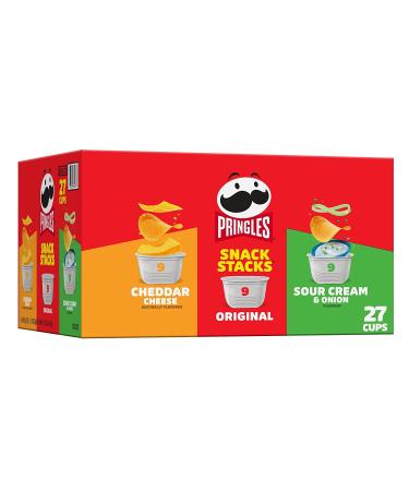 Pringles Potato Crisps Chips Lunch Snacks Office and Kids Snacks Variety Pack 19.3oz Box (27 Cups)