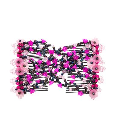 Lovef 6 Pcs Stretchable Double Combs Upzing Medium Hair Clips - Assorted Colors - Buy Online on GoSupps.com