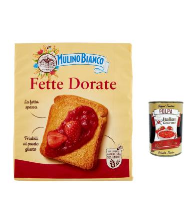 Italian Gourmet E.R. Mulino Bianco Biscottate Le Dorate Lot of 6 biscuits 315 g + Gourmet Italian pulp 400 g