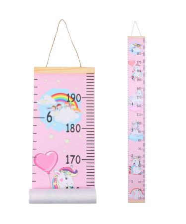 Heyu-Lotus Kids Height Chart 200X20CM Wall Hanging Growth Chart Removable Canvas and Wood Measuring Ruler for Baby Boys Girls Children Bedroom Decoration(Unicorn 1)