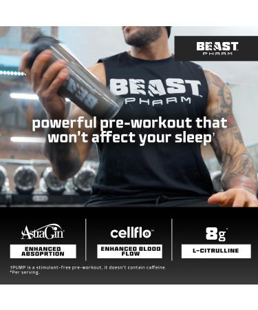 Beast Pharm Stim Free Pre Workout Powder Eddie Hall's Pump 30 Servings - Lemon Sherbet - Buy Online on GoSupps.com