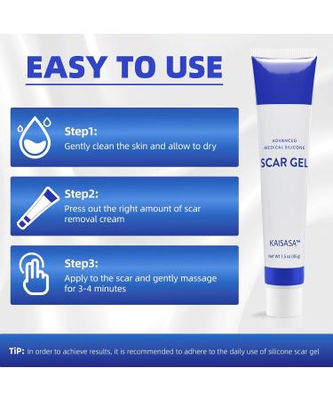 Scar Cream Silicone Gel for Old and New Scars - Advanced Formula for Keloids, Surgery, Acne - 1.5 OZ - Visible Results - All Skin Types - Buy Online on GoSupps.com