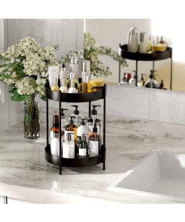 EKNITEY 2-Tier Vanity Organizer for Perfume & Skincare Black Bathroom Storage Rack (26x32cm) | Ideal Spice Racks for International Shipping - Buy Online on GoSupps.com