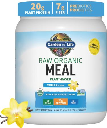 Garden of Life RAW Organic Meal Shake & Meal Replacement Vanilla 17.1 oz (484 g) - Buy Online on GoSupps.com