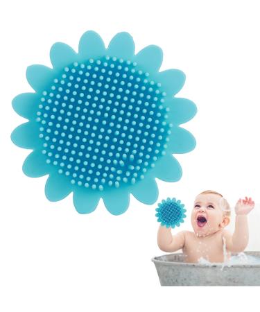 Baby Shampoo Brush Cleaning Hair Washing Brush Newborn Scrubbers Soft Hair Bathing Brush Massage Skin Exfoliator for Dry Skin Eczema(Blue)
