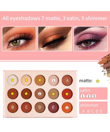DE LANCI Professional Neutral Eyeshadow Palette - 15 Colors Matte, Shimmer, and Metallic Shadows in Rose Gold Smokey Red Brown Shades - Highly Pigmented for Beginners - Buy Online on GoSupps.com